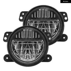 ジープ 4インチ LED フォグランプ ハローアングルアイ DRL 駆動オフロードランプ ラングラー JK TJ LJ ハマー H1 H2 ダッジ クライスラー フロント - 20W　JK　Black