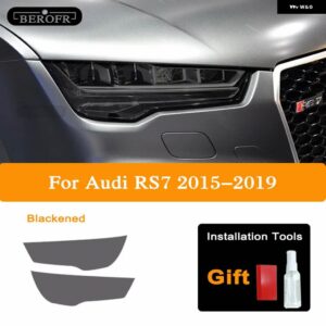 アウディ ヘッドライト ティントスモークブラックフィルム RS3 RS4 RS5 RS6 RS7 8V B8 B9 TTRS フロントライト TPU ステッカー アクセサリー - RS7 2015-2019