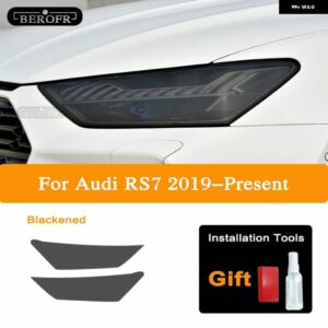 アウディ ヘッドライト ティントスモークブラックフィルム RS3 RS4 RS5 RS6 RS7 8V B8 B9 TTRS フロントライト TPU ステッカー アクセサリー - RS7 2019-On