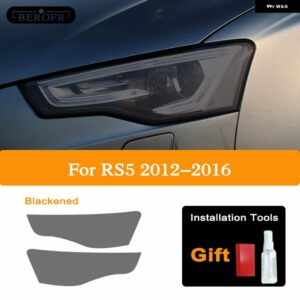 アウディ ヘッドライト ティントスモークブラックフィルム RS3 RS4 RS5 RS6 RS7 8V B8 B9 TTRS フロントライト TPU ステッカー アクセサリー - RS5 2012-2016