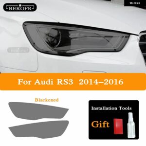 アウディ ヘッドライト ティントスモークブラックフィルム RS3 RS4 RS5 RS6 RS7 8V B8 B9 TTRS フロントライト TPU ステッカー アクセサリー - RS3 2014-2016