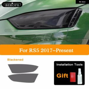 アウディ ヘッドライト ティントスモークブラックフィルム RS3 RS4 RS5 RS6 RS7 8V B8 B9 TTRS フロントライト TPU ステッカー アクセサリー - RS5 2017-On
