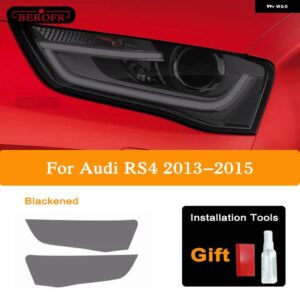 アウディ ヘッドライト ティントスモークブラックフィルム RS3 RS4 RS5 RS6 RS7 8V B8 B9 TTRS フロントライト TPU ステッカー アクセサリー - RS4 2013-2015