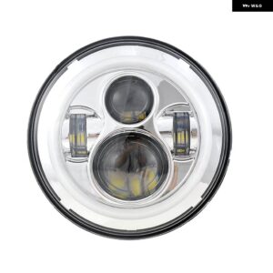 ジープ 7インチ LED ヘッドライト 24V デイタイム ランニングライト オンエンジェルアイ ラングラー LADA NIVA4X4 アクセサリー オフロード - 02　Chrome 1pcs