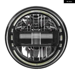 ジープ 7インチ LED ヘッドライト 24V デイタイム ランニングライト オンエンジェルアイ ラングラー LADA NIVA4X4 アクセサリー オフロード - 01　Black 1pcs