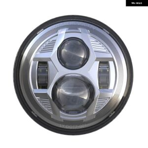 ジープ 7インチインチ H4 LED ヘッドライト ラウンド ハーレー ダビッドソン ファットボーイ バイク 93-08 ドゥカティ モンスター 1000 600 JK TJ LADA 4X4 - WHITE