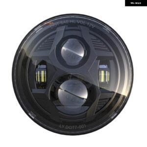 ジープ 7インチインチ H4 LED ヘッドライト ラウンド ハーレー ダビッドソン ファットボーイ バイク 93-08 ドゥカティ モンスター 1000 600 JK TJ LADA 4X4 - black