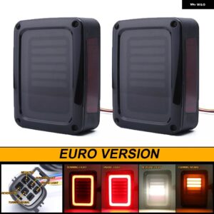 ジープ 2個 LED テールライト ラングラー JK ブレーキリバース ウィンカーランプ バックアップリア パーキング ストップライト DRL 12V カー アクセサリー - European Smoked