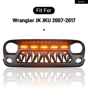ジープ フロントレーシング グリル ラングラー JK 2007-2017 メッシュマスクカバー 自動 グリル 外装 車 アクセサリー - TYPE　A