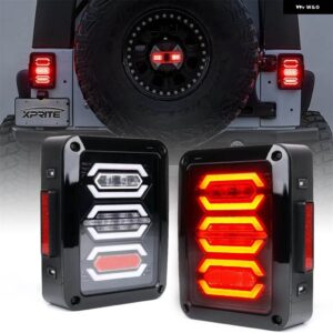 ジープ JK JKU スポーツ スモーク/クリア LED テールライト ラングラー テールライト リバースライト リアルバックアップ ウィンカーランプ DRL - euro　version, 002　Smoked