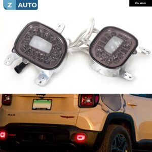 ジープ レネゲード 2015-2019 12V 3ワット 3D 光赤色 LED リア バンパー リフレクター リアフォグテールランプバックアップ リバースライト - Red