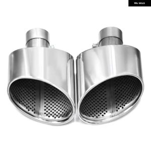 アウディ 楕円形排気先端 A3 A4 A5 A6 A7 RS3 RS4 RS5 RS6 RS7 ルックテール パイプ ノズル排気 システム マフラー先端 - Silver