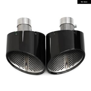 アウディ 楕円形排気先端 A3 A4 A5 A6 A7 RS3 RS4 RS5 RS6 RS7 ルックテール パイプ ノズル排気 システム マフラー先端 - black