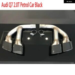 アウディ クワッド排気先端マフラー先端 Q7 4メートル 2017 2018 SQ7 デザイン 304 ステンレス マフラーテール パイプ ノズル排気 システム - Black petrol 2.0t