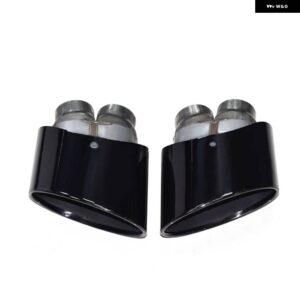 アウディ オーバル排気先端 RS3 RS4 RS4 RS5 RS6 ダブルインナーマフラー先端 S3 S4 S5 S6 排気 システム マフラーテール パイプ - black