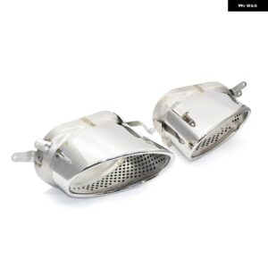 アウディ 1セット 304 ステンレス マフラー黒マフラー A4 A5 A6 A7 RS3 RS4 RS6 RS7 マフラー パイプ 排気 - Silver