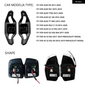 アウディ シフト パドル A3 A4 S4 A5 A6 S6 RS6 C7 C8 A7 S7 RS7 Q2 Q3 Q5 Q7 TT TTRS R8 カーボン ステアリングホイール パドルシフター - Matte Black A