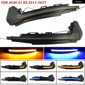 アウディ サイド ウイング バックミラー シーケンシャル インジケータランプ ウインカー A1 8X 2011-2017 LED ダイナミックウィンカー ライト - Blue-Yellow