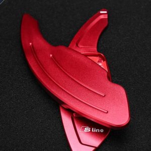 アウディ アルミ車 合金 パドル シフト A4 A5 Q5 Q7 S3 S5 TT ステアリングホイール 装飾アクセサリー - Red