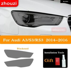 アウディ ヘッドライト ティントブラックフィルムクリア TPU ステッカー A3 S3 RS3 8V 2013-ON スポーツバックアクセサリー - 2014-2016 B