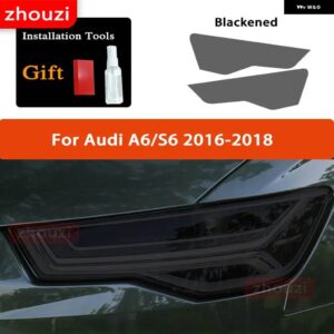 アウディ ヘッドライト フィルムスモークブラック TPU ステッカー A3 8V S3 RS4 B8 B9 A5 A6 S6 C8 A7 A8 S4 TT TTS Q3 Q5 Q7 Q8 RSQ8 - A6 16-18