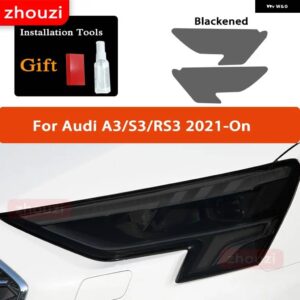 アウディ ヘッドライト フィルムクリアスモークブラック TPU ステッカー A3 S3 RS3 8V 8Y 2021 2022 S ラインスポーツバック 2014-ON - 2020-On B