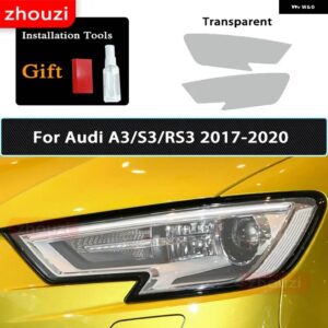 アウディ ヘッドライト フィルムクリアスモークブラック TPU ステッカー A3 S3 RS3 8V 8Y 2021 2022 S ラインスポーツバック 2014-ON - 2017-2020 T