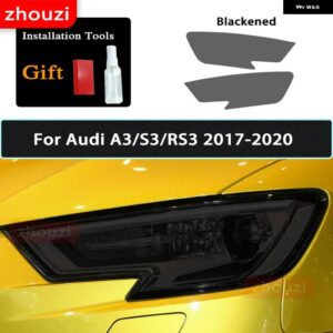 アウディ ヘッドライト フィルムクリアスモークブラック TPU ステッカー A3 S3 RS3 8V 8Y 2021 2022 S ラインスポーツバック 2014-ON - 2017-2020 B