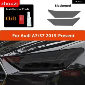 アウディ スモークブラック TPU ステッカー ヘッドライト フィルム A3 8V S3 A4 B8 B9 A5 A6 S6 C8 A7 A8 D4 TT TTS Q3 Q5 Q7 Q8 RSQ8 - A7 19-On