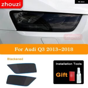 アウディ A3 S3 RS3 A4 A6 A7 S6 Q3 Q5 Q7 ヘッドライト ティントブラックフィルムクリア TPU ステッカー アクセサリー - Q3 13-18 B