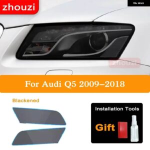 アウディ A3 S3 RS3 A4 A6 A7 S6 Q3 Q5 Q7 ヘッドライト ティントブラックフィルムクリア TPU ステッカー アクセサリー - Q5 09-18 B