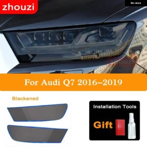 アウディ A3 S3 RS3 A4 A6 A7 S6 Q3 Q5 Q7 ヘッドライト ティントブラックフィルムクリア TPU ステッカー アクセサリー - Q7 16-19 B