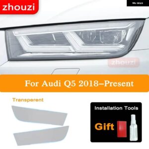 アウディ A3 S3 RS3 A4 A6 A7 S6 Q3 Q5 Q7 ヘッドライト ティントブラックフィルムクリア TPU ステッカー アクセサリー - Q5 18-On T