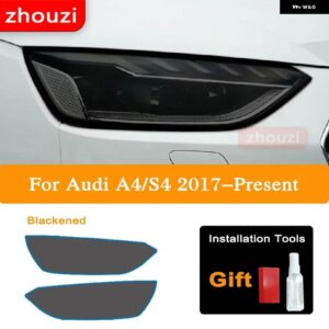 アウディ A3 S3 RS3 A4 A6 A7 S6 Q3 Q5 Q7 ヘッドライト ティントブラックフィルムクリア TPU ステッカー アクセサリー - A4 or S4 B