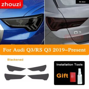 アウディ Q3 F3 RS Q3 スポーツバック 2019-ON ヘッドライト ティントブラックフィルム テールライト クリア TPU ステッカー - The set B