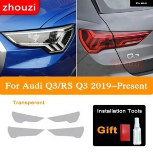 アウディ Q3 F3 RS Q3 スポーツバック 2019-ON ヘッドライト ティントブラックフィルム テールライト クリア TPU ステッカー - The set T