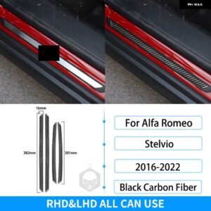 アルファロメオ ステルヴィオ 2016-2022 カーボン B ピラー ドアドアシルハンドル 収納 ボックス カバー トリム インテリア アクセサリー ステッカー - Door Sill