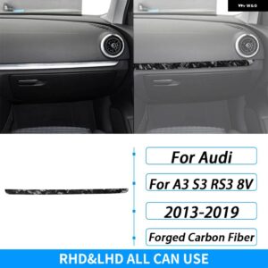 アウディ A3 S3 RS3 8V 2013-2019 カーボン副パイロット ダッシュボード パネル 装飾 ストリップカー インテリア アクセサリー ステッカー - Forged Carbon Fiber