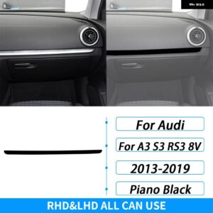 アウディ A3 S3 RS3 8V 2013-2019 カーボン副パイロット ダッシュボード パネル 装飾 ストリップカー インテリア アクセサリー ステッカー - Piano Black