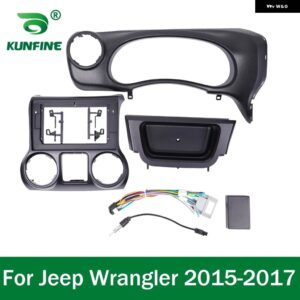 ジープ GPS ナビゲーション ステレオ ラングラー 2015 2016 2017 ラジオ フェイシア パネル フレーム 2DIN 10.1インチ ダッシュヘッド ユニット 画面 - only　frame