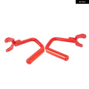 ジープ 2ピース 最前列グラブハンドル安全 グリップ バー ラングラー TJ 1997-2006 - red