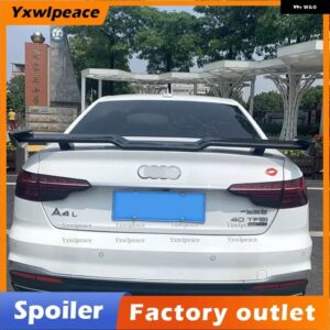 アウディ A4 S4 B9 スポイラー 2017-2021 2022 ABS 素材 リア ウイング 装飾 リア トランク リップ スポイラー - Unpainted