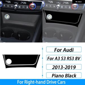 アウディ A3 S3 RS3 8V 2013-2019 カーボンセンター コンソール 電源コンセント パネル カバー カー インテリア アクセサリー ステッカー - Piano Black4