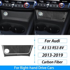 アウディ A3 S3 RS3 8V 2013-2019 カーボンセンター コンソール 電源コンセント パネル カバー カー インテリア アクセサリー ステッカー - Black Carbon Fiber2