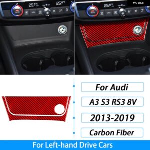 アウディ A3 S3 RS3 8V 2013-2019 カーボンセンター コンソール 電源コンセント パネル カバー カー インテリア アクセサリー ステッカー - red carbon fiber