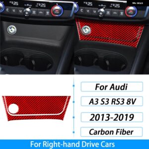 アウディ A3 S3 RS3 8V 2013-2019 カーボンセンター コンソール 電源コンセント パネル カバー カー インテリア アクセサリー ステッカー - Red Carbon Fiber3