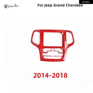 ジープ カーボングレインフロントセンター コンソール パネル カバー トリム グランド チェロキー 2014-18 アクセサリーギア パネル ABS - 2014-2018　1　piece　r
