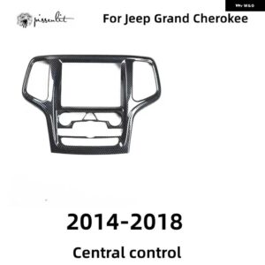 ジープ カーボングレインフロントセンター コンソール パネル カバー トリム グランド チェロキー 2014-18 アクセサリーギア パネル ABS - 2014-2018　1　piece　b