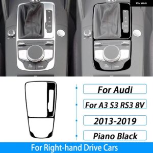 アウディ A3 S3 RS3 8V 2013-2019 カーボンセンター コンソール ギア シフト フレーム トリム カバー カー インテリア アクセサリー ステッカー - Piano Black