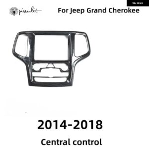 ジープ カーボングレインナビゲーションセンター コントロール 装飾 パネル カバー トリム グランド チェロキー 2014-18 アクセサリー - black